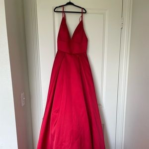 Red spaghetti strap Prom Dress by B Darlin